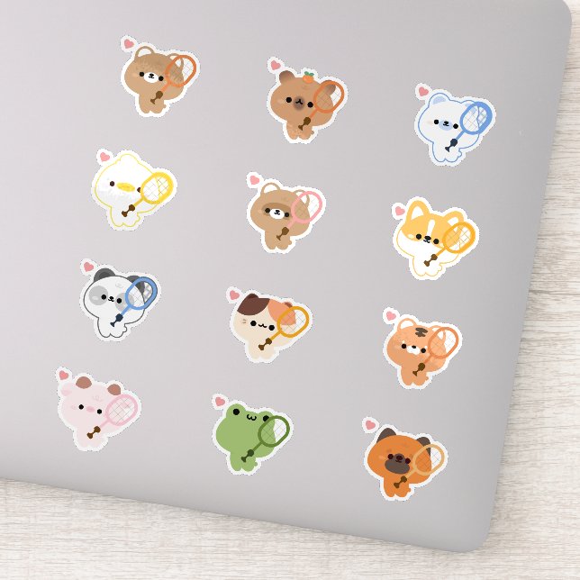 Sticker Badminton animal mou (Détail)