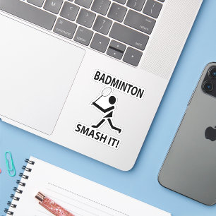 Sticker Badminton Smash It Sports Player Badminton