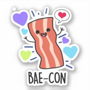 Sticker Bae-con Funny Bacon Pun