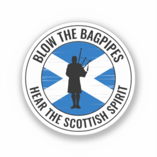 Sticker Bagpipe Player Musical Bagpiper Scottish Funny