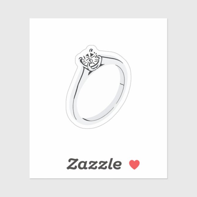 Sticker Bague de fiançailles en diamant (Feuille)