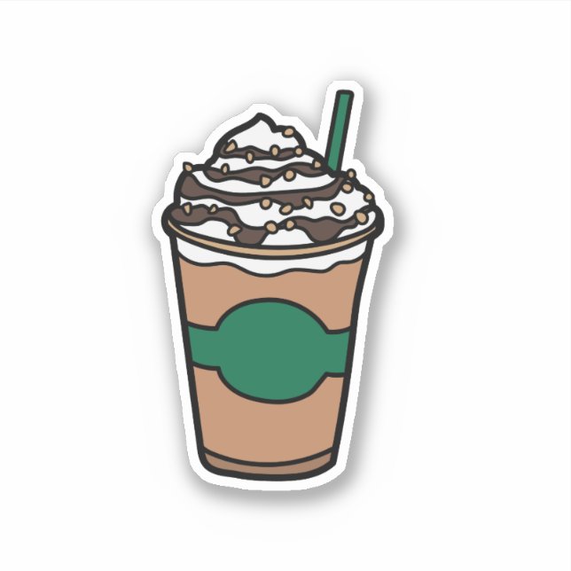 Sticker Baguette Animée Coupe De Café Frappe (Devant)