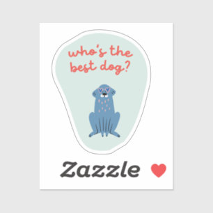 Sticker Baguette de chien mignonne, vert sauge qui est le 