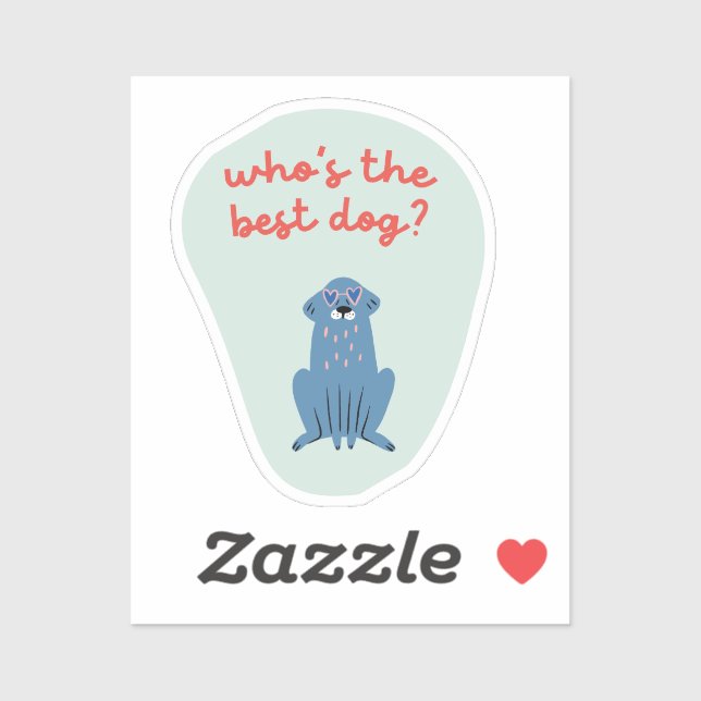 Sticker Baguette de chien mignonne, vert sauge qui est le  (Feuille)