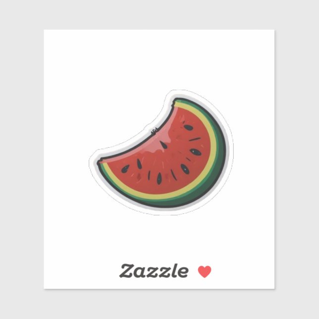 Sticker Baguette de pastèque mignonne, Baguette de vinyle  (Feuille)