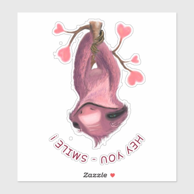 Sticker Baguette de sourire romantique drôle (Feuille)