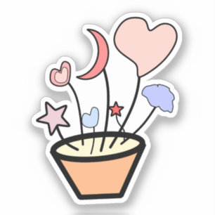 Sticker Baguette en vinyle du Plante de la nature mignonne