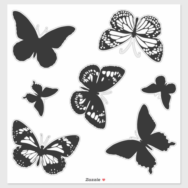 Sticker Baguettes de papillon Monarque noir (Feuille)