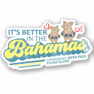 Sticker Bahamas Exuma Pigs Vacances Cruise