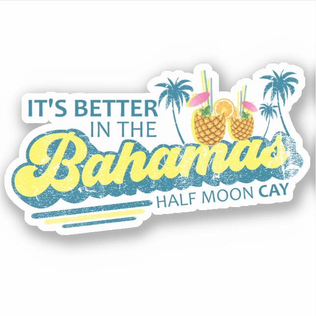 Sticker Bahamas Moon Cay Vacances Croisière (Devant)