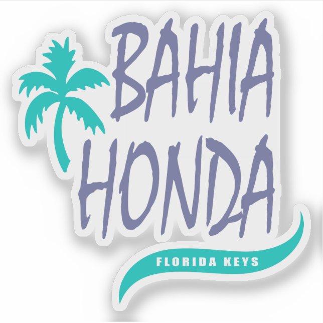 Sticker Bahia Honda Florida Keys avec palmier (Devant)