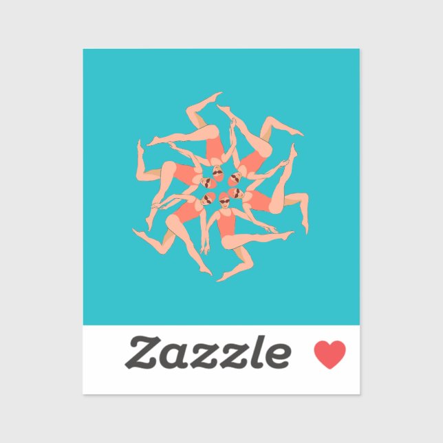 Sticker Baigneurs - Chorégraphie de natation synchronisée (Feuille)