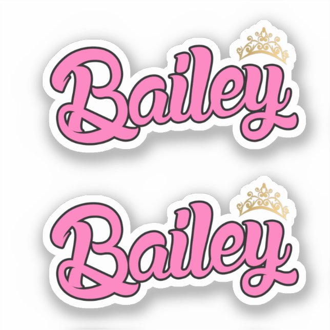 Sticker Bailey Pink Nom x2 Vinyl (Recto)