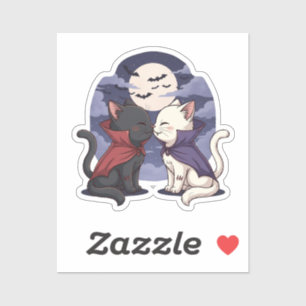 Sticker Baiser de chat vampire - Halloween gothique mignon