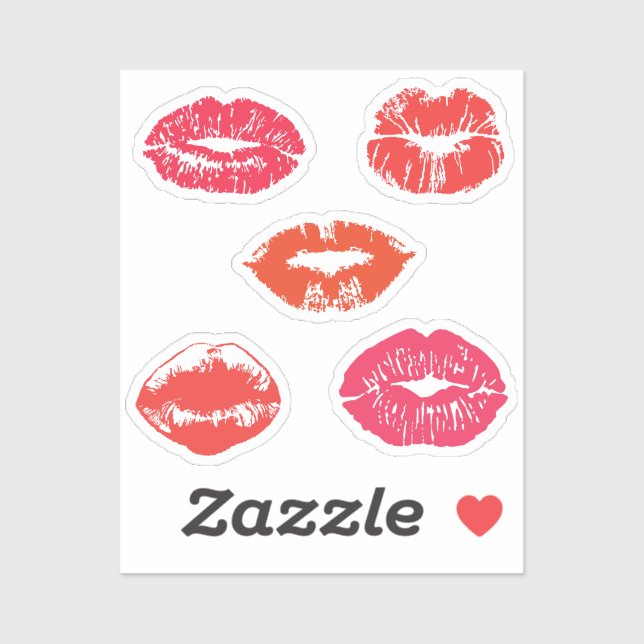 Sticker Baiser les lèvres rouges (Feuille)