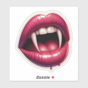 Sticker Baiser vampirique : lèvres bordeaux