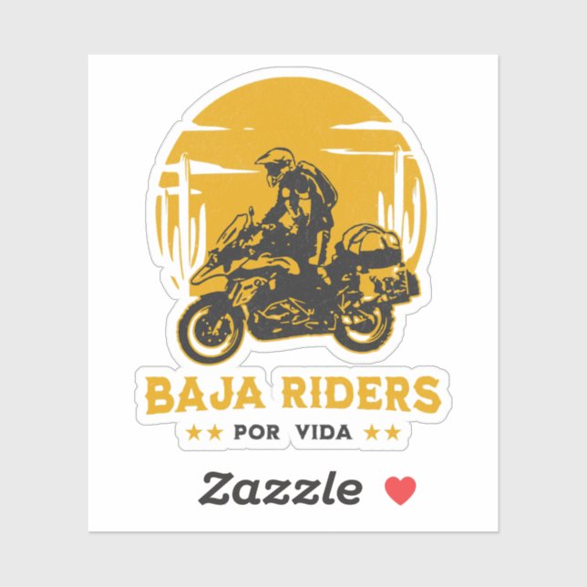 Sticker Baja Riders - Moto Aventure équitation (Feuille)