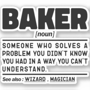 Sticker Baker Noun Définition Pâtisserie Chef Cuisinier