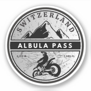Sticker Balade en moto Albula pass alpes suisses