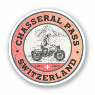 Sticker Balade en moto Chasseral Pass alpes suisses