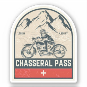 Sticker Balade en moto Chasseral Pass alpes suisses x