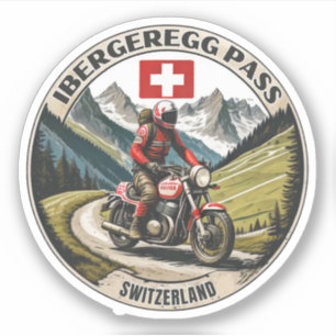 Sticker Balade en moto Ibergeregg Pass alpes suisses