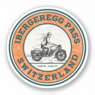Sticker Balade en moto Ibergeregg Pass alpes suisses
