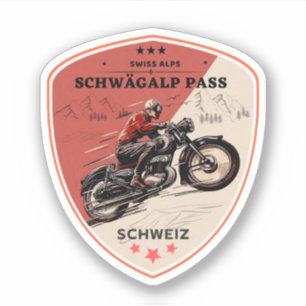 Sticker Balade en moto Schwägalp Pass alpes suisses