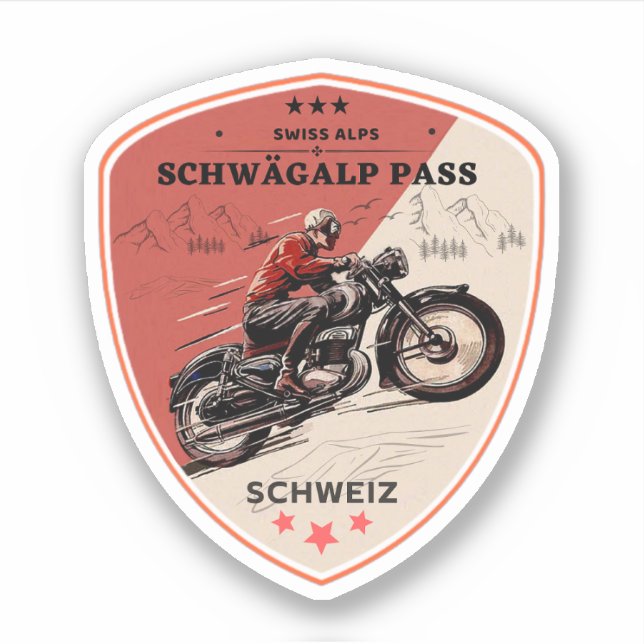 Sticker Balade en moto Schwägalp Pass alpes suisses (Devant)