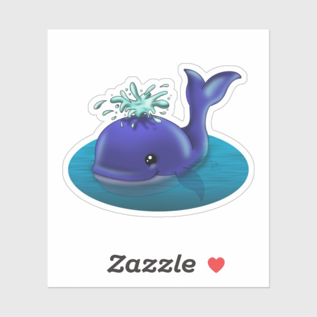Sticker Baleine bleue (Feuille)