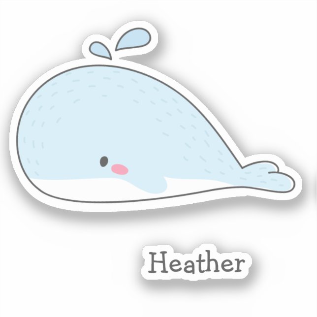 Sticker Baleine Bleue mignonne - Enfants (Recto)