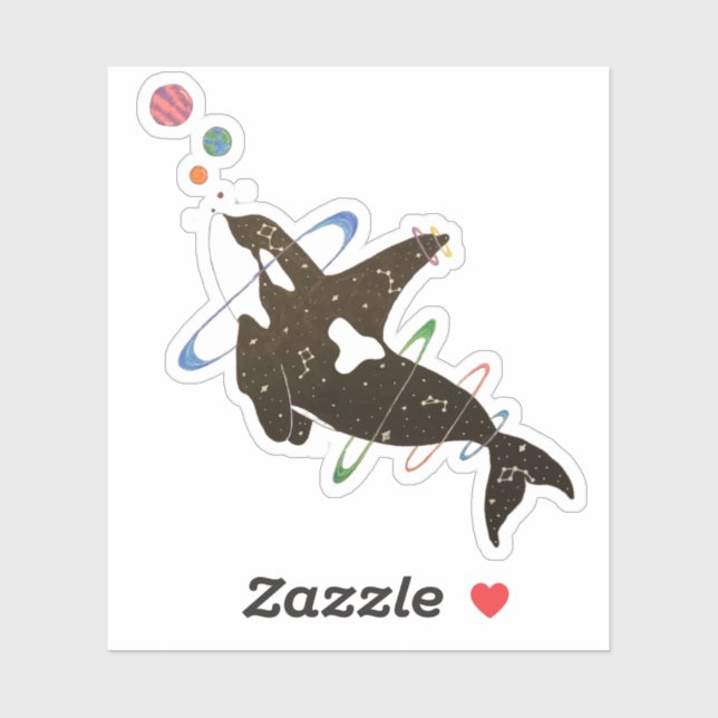 Sticker Baleine spatiale (Feuille)