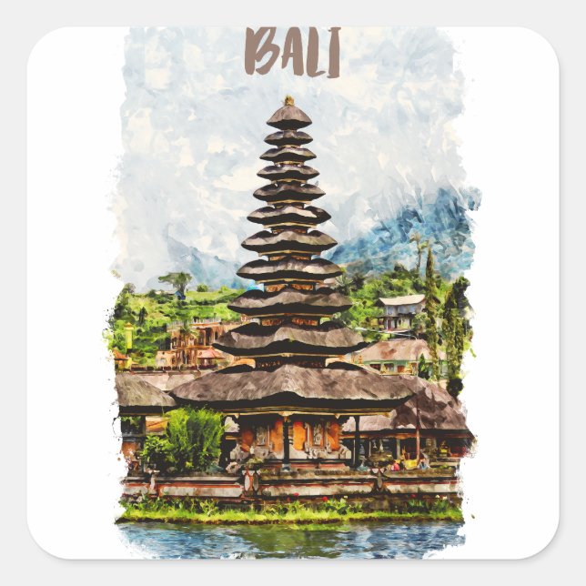 Sticker Bali Indonésie Ulun Danu Beratan (Devant)