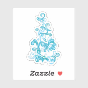 Sticker Ball Blue, Medium Turquoise design décoratif