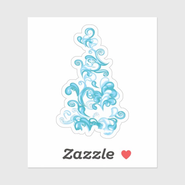 Sticker Ball Blue, Medium Turquoise design décoratif (Feuille)