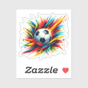 Sticker Balle de football Splash Futuriste Football Abstra