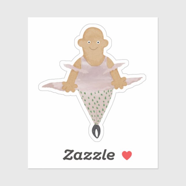 Sticker Ballerina dans les leggings à pois de polka. (Feuille)