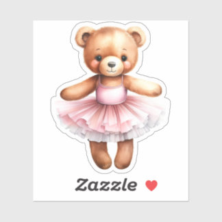 Sticker Ballerine de danse de l'ours en peluche