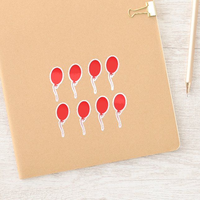Sticker Ballons rouge mignon (Carnet)