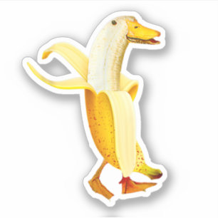 Sticker Banana Duck. Fantaisie Anthropomorphique Animaux