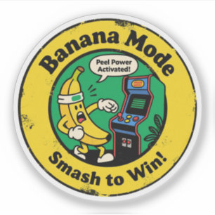 Sticker Banana Lover & Gamer "Smash to Win Banana Mode"