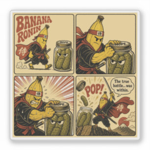 Sticker Banana Ronin Pickle Jar — La véritable bataille in