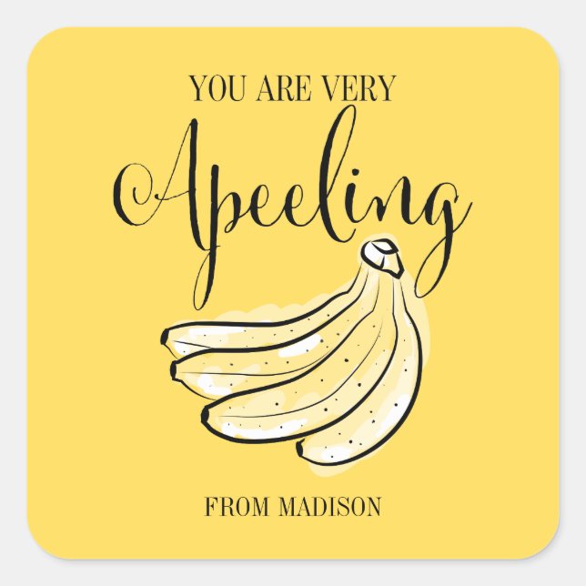 Sticker Banana Valentine pour Pun Fruit Amusant (Devant)