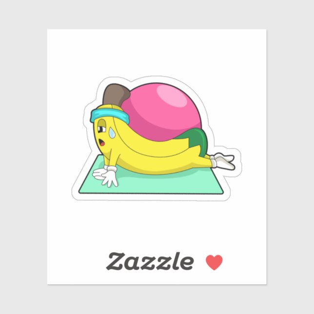 Sticker Banane au yoga Fitness (Feuille)