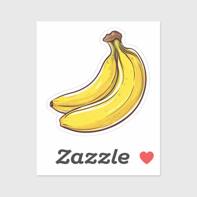 Sticker Banane caricaturale (Feuille)