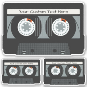 Sticker Bande Casette Retro texte personnalisé