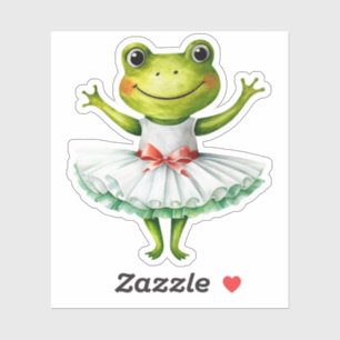 Sticker Bande de ballerine de grenouille mignonne dansant 