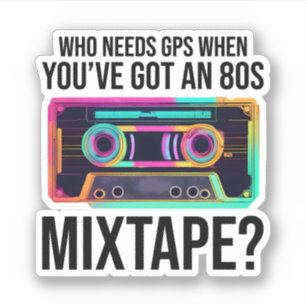 Sticker Bande de cassette Neon '80s : Embrassez les Vibes 