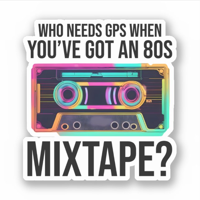Sticker Bande de cassette Neon '80s : Embrassez les Vibes  (Devant)