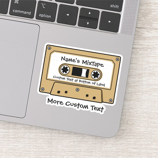 Sticker Bande de la cassette audio Matte Gold (Détail)